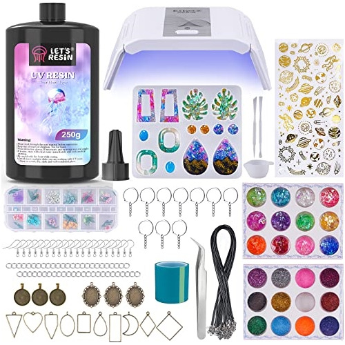 Kit De Resina Uv Con Luz, 153 Piezas De Resina Para   Joyas