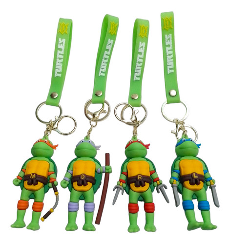 Llaveros Importados Tortuga Ninja De Silicona 9cm