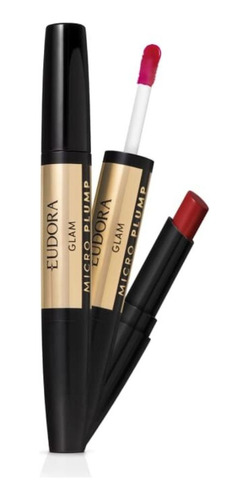 Batom Duo Vermelho Úni. Glam Micro Plump 1,8g - Eudora