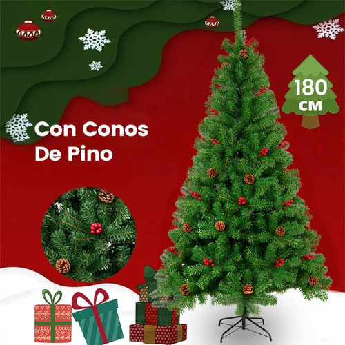 Árbol De Navidad Artificial Con Conos De Pino 1.8 M
