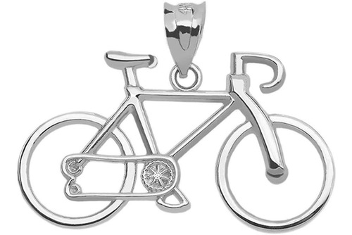 925 Sterling Silver Bicycle Sports Charm Bike Pendant Neckla