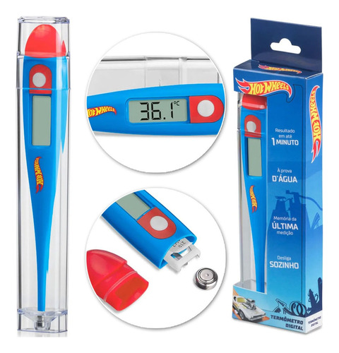 Termômetro Digital Infantil Medidor De Temperatura Hot Whels