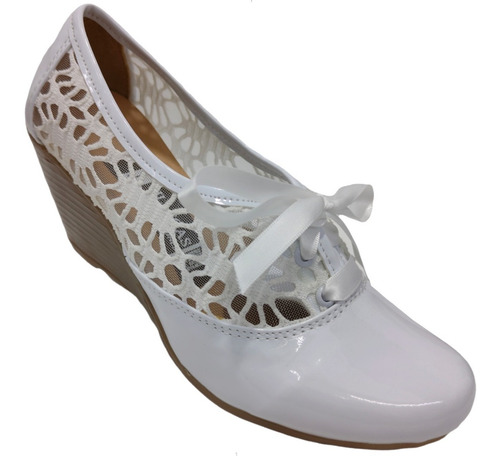 Imagen 2 de 9 de Zapato Malla Tacon 6cm Puente Cómodo Durable J Villegas