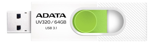 Pendrive Adata Uv320 64gb Usb 3.1 Pen Drive Usb Deslizante Color Blanco/Verde