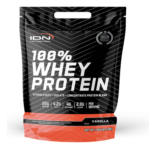 100% Whey Protein 3 Kg Idn Nutrition Hydro + Iso + Conc Sabor Vainilla Ice Cream