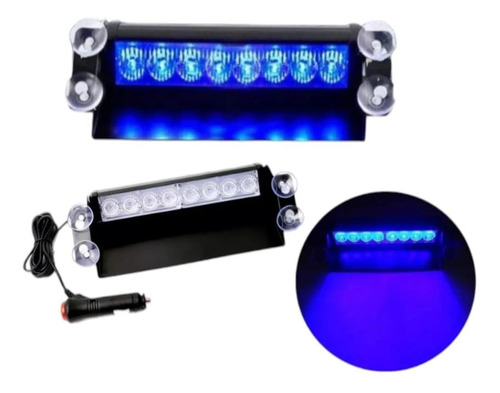 Baliza Parabrisa Led Estroboscópica Azul-azul 12v