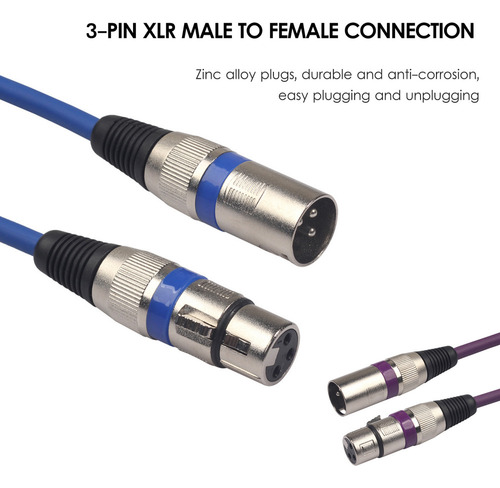 Cabo Xlr De 1,5 M/5 Pés Para Luz De Palco Dmx De 3 Pinos