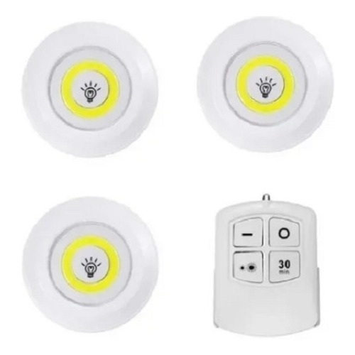 Set 3 Luz Led Inalambricas Control Remoto Timer Dimer