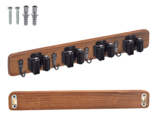 Soporte Para Escobas Y Fregonas, De Madera, Rústico, Para Ga