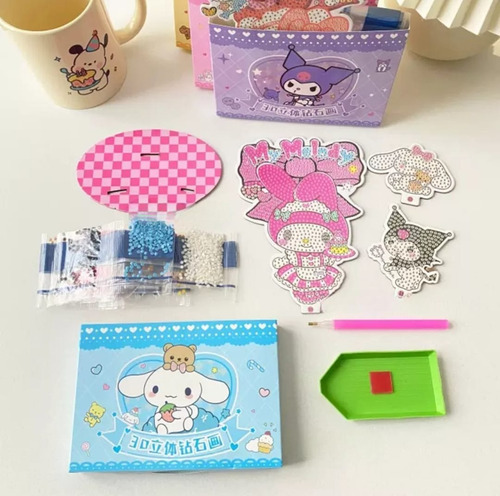 Kit Pintura Diamante 3d De Sanrio Kuromi Y Más Cod. 7050 Kuromi 1