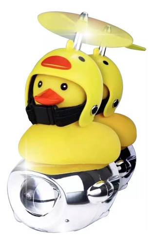 Pato Bicicletero Con Casco Luz Led Moto Auto Patito