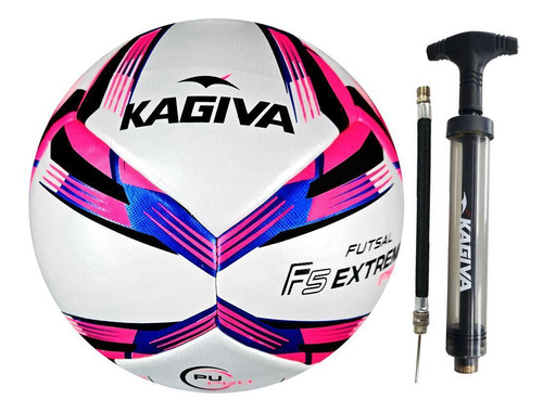 Bola Futsal Kagiva F5 Extreme Pró Oficial Rosa Mais Inflador