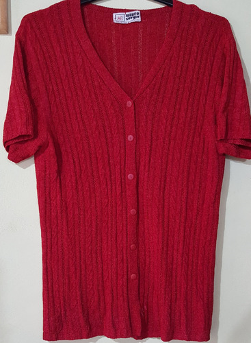 Blusa Saquito De Hilo Rojo Oscuro Impecable