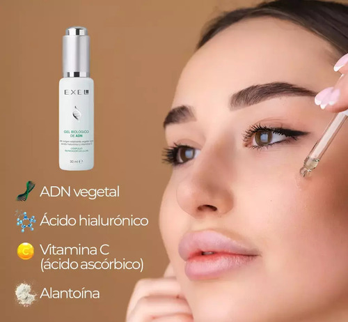 Suero Biologico de Adn vegetal con Acido Hialuronico Y Vitamina C Exel Rutina Skincare Facial 30ml