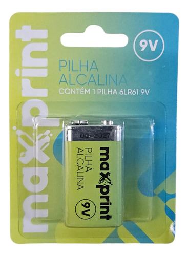 Pilha Bateria 9v Alcalina Maxprint Blister C/ 1 Unidade