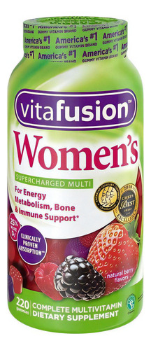 Vitafusion Multivitamínico Feminino, Metabolismo Energético, 220 Gomas, Sabor Neutro