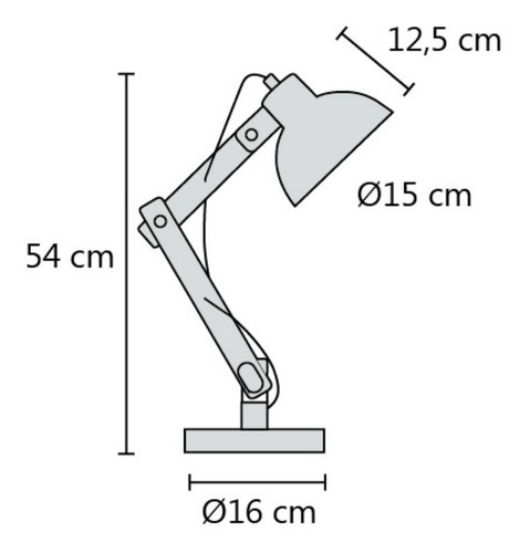 Imagen 2 de 10 de Lampara De Escritorio Nordica Arlon Cobre Blanco Y Negro