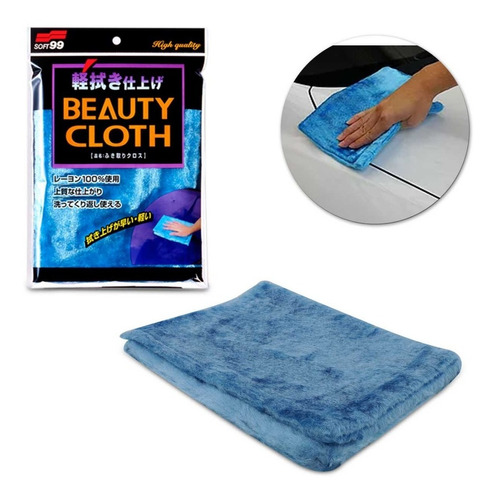 Toalha Lustro Rapido Beauty Cloth Pele De Raposa Soft99 Azul