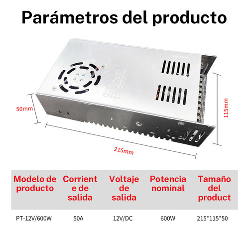 Fuente Conmutada 12v 40a 480w Eliminador Transformador Drive