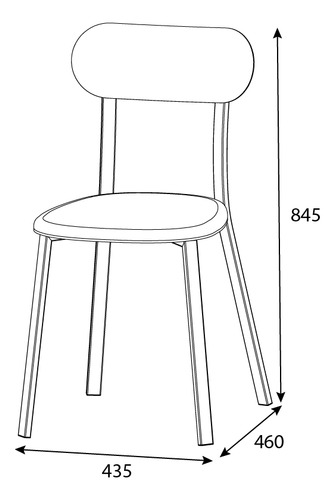 4 Sillas De Caño Blancas Con Asiento Tapizado Y Respaldo Antidesgarro Blanco Gris