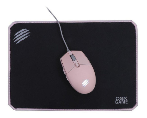 Kit Gamer Combo Arya Mouse 2400dpi + Mousepad Rosa Mc104 Oex