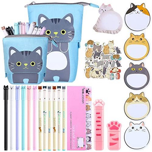 400 Pcs Lindo Papelería Gato Set Dibujos Animados X3w7e