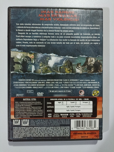 Dvd Aliens Vs Depredador 2 (avp 2 Requiem) Ed Esp 2 Dvds