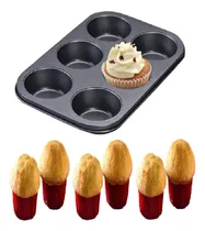 Comprar Molde Bandeja Para Hornear 6 Cupcakes Muffins Antiadherente