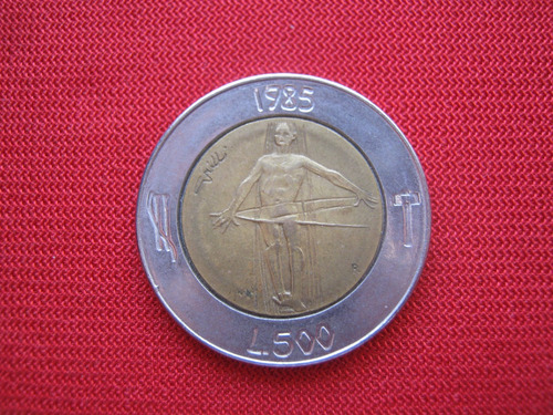 San Marino 500 Lira 1985 Bimetálica 