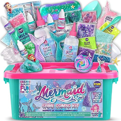 Summer Mermaid Slime Kit For Girls 10-12, Funkidz Shimm...