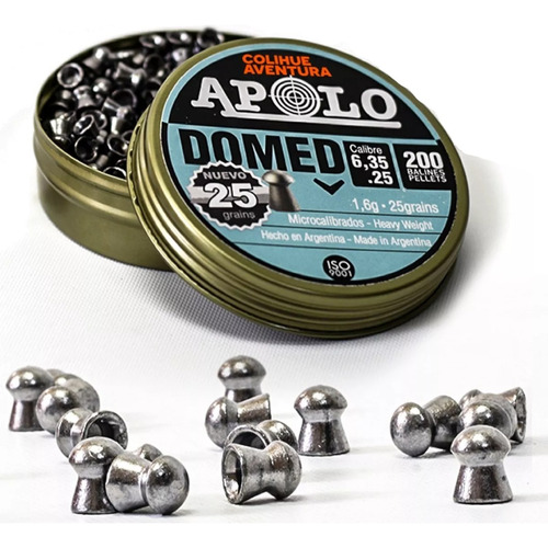 Balines Apolo Domed Cal 6,35mm- 25 Gr X200u