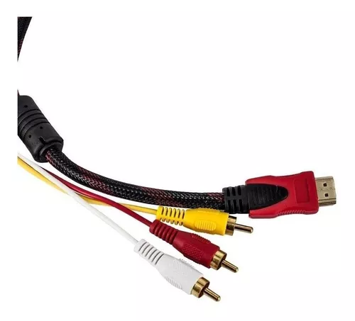 Cable Hdmi a 3rca, adaptador de conector de cable Av de 5 pies / 1.5 m Hdmi  macho a 3-rca Video Audio Av