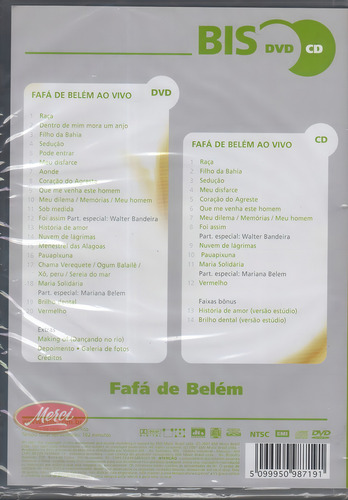 Cd E Dvd Fafá De Belém Ao Vivo Série Bis - Lacrado