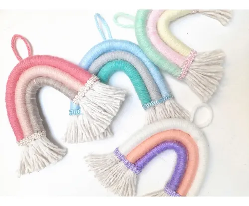 comprar Mini Arcoiris Macramé Souvenirs Colgantes Hecho A Mano! X10u