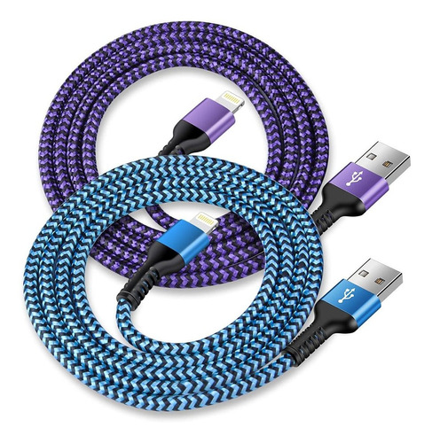 Cable Usb A Lightning  Paquete De 23 Pies De Nailon Tre...