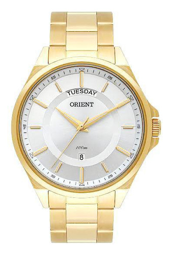 Relógio Orient Mgss2011 S1kx Masculino Dourado Prata