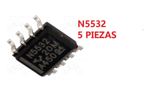 Pack De 5 Piezas N5532 Amplificador Operacional Smd