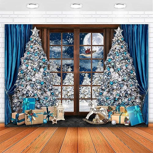 Avezano Christmas Backdropwindow Scene Xmas Tree 6n797