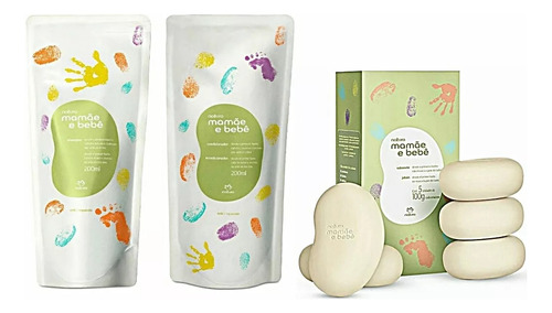 Natura Mamae E Bebe Refil Shampoo+ Condicionador+ Sabonete