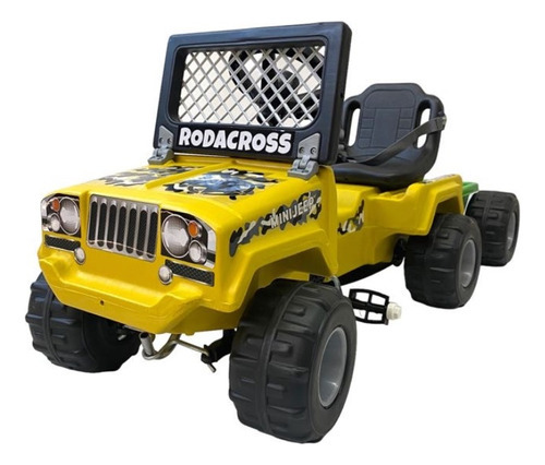 Karting Mini Jeep Con Trailer A Cadena Rodacross Color Amarillo