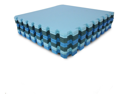 Kit 20 Peças Tapete Tatame Azul Infantil 50x50 10mm
