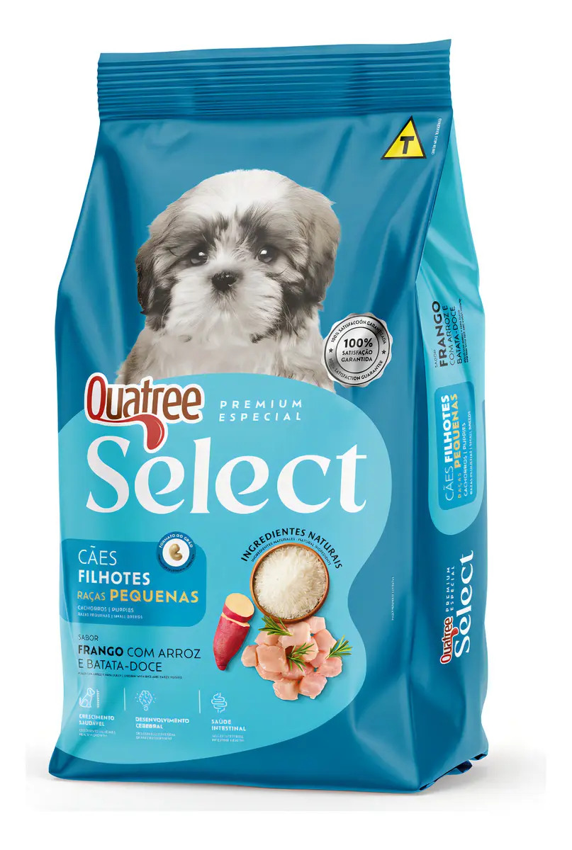 Ração Quatree Select Cães Filhote Pequena Frango/arroz 3kg