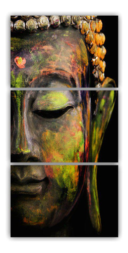 Quadro decorativo X4Adesivos Quadro quadros decorativos sala, quarto buddha - buda 120x60cm de 60cm x 120cm de 3u - mdf