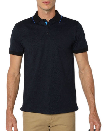 Playera Polo Hombre - Stitches & Rivets - Azul Oscuro