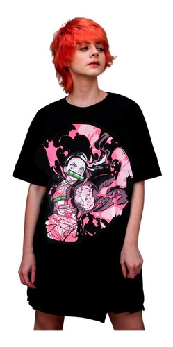 Remera De Algodón De Anime Nezuko (brilla En La Oscuridad)