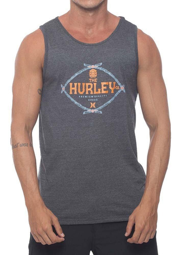 Regata Hurley Silk Bamboo Masculina Preto Mescla