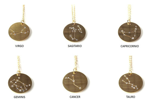 Imagen 4 de 7 de Cadena Signos Del Zodiaco Joyeria Astral + Significado Signo