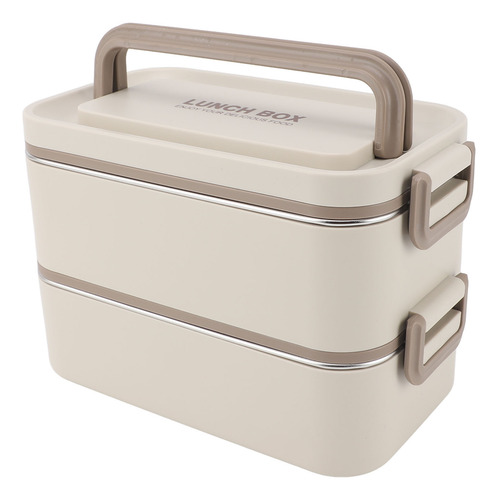 Bento Apilable De 2 Niveles De Acero Inoxidable 304