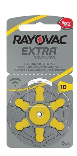 Imagen 1 de 2 de Pila Audifono Tamaño 10 Rayovac Extra Advanced blister 6 Unidades