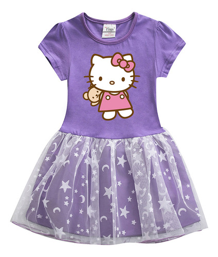 Vestido Hellokitty Niñas Verano Princesa Linda Moda